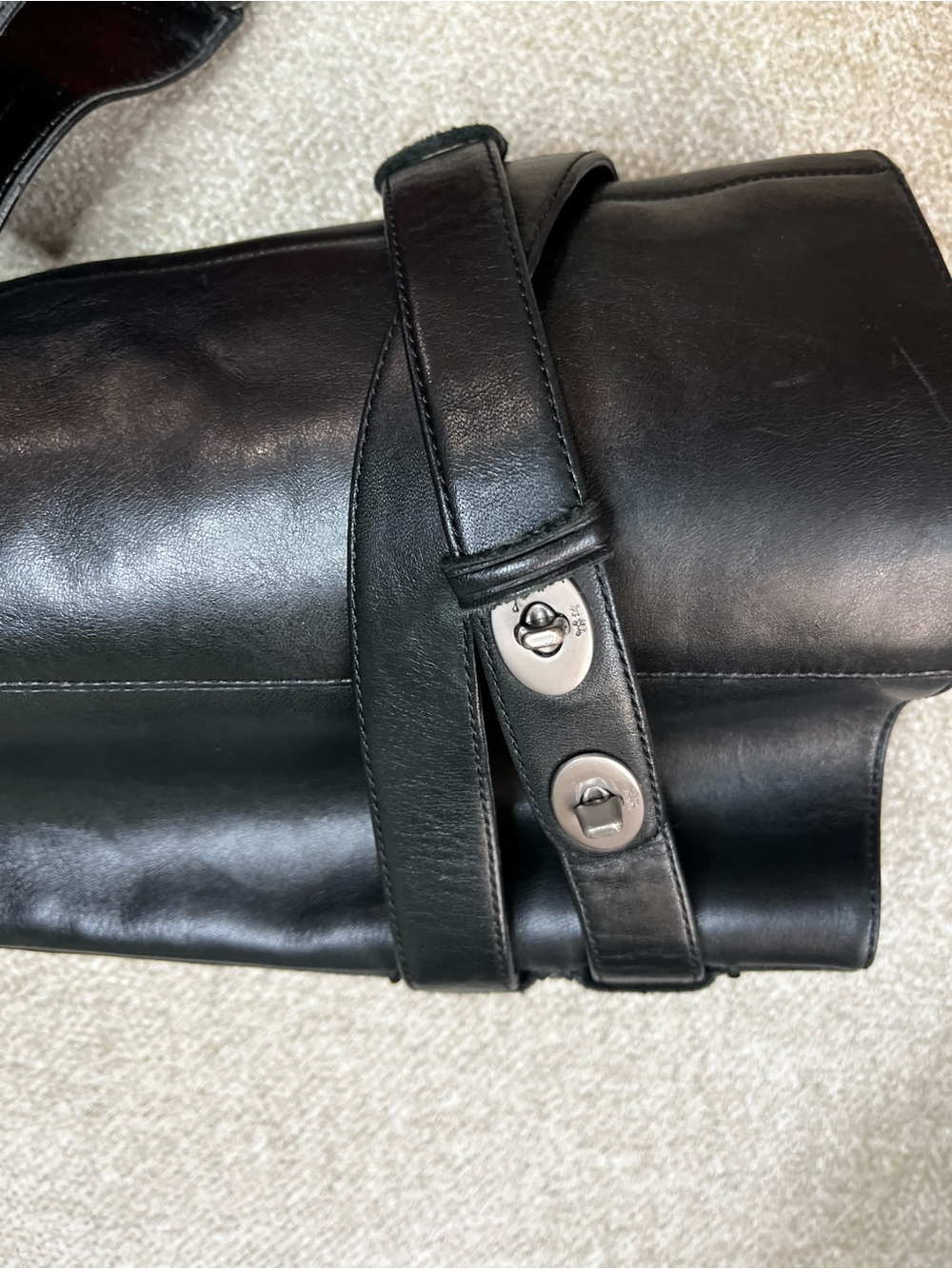 Women's Coach Linette 7 Black Leather Knee-High Riding Boots - Picture 7 of 13